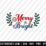 Merry and Bright Cut File SVG