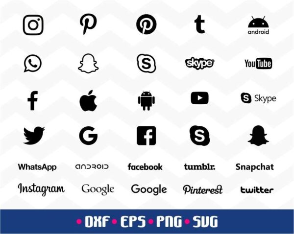 Social Media Icon Bundle SVG Cut File Instagram Facebook