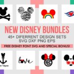 Disney SVG Bundle and Font