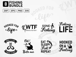 Fishing SVG Bundle, fish svg, bass svg, fish hook svg, lake svg, dad svg, rod svg, pole svg, keeping it reel svg, funny quotes svg, svg file