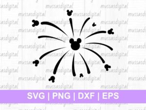 disney svg mickey mouse head fireworks svg cut file