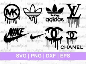 Brand Logo Drip SVG adidas lv chanel mk nike dripping