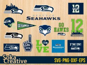 Seattle Seahawks svg cut files bundle cricut