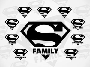 Superman Super Hero family SVG bundle