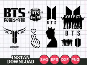 bts svg cut file bundle army kpop icon