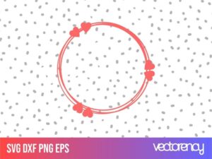 love heart circle frame svg eps vector png