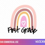 free svg first grade rainbows cut file