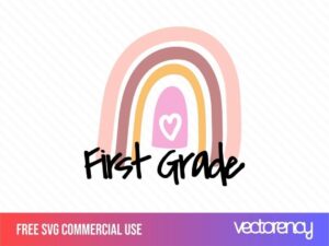 free svg first grade rainbows cut file