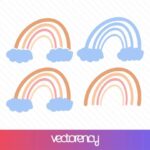 rainbow svg cut file eps vector clipart