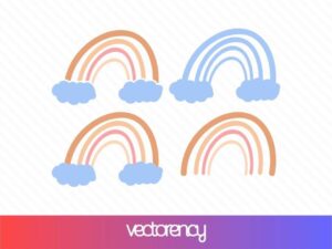 rainbow svg cut file eps vector clipart