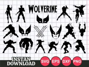 wolverine svg bundle cut file mask silhouette