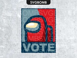 cricut among us svg cut file vote