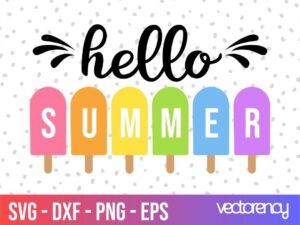 hello summer svg cut file