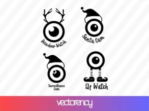 santa cam svg elf watch surveillance reindeer