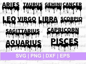 zodiac svg bundle drip dripping horoscope