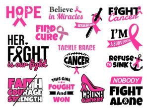 Breast cancer svg bundle cut file