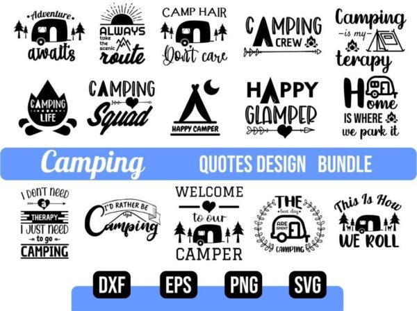 Camping SVG Bundle Vector File