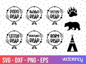 Family Bear SVG Design Bundle