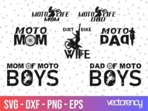 Family Dad Mom Motocross SVG Bundle Cut File Cricut