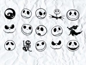 Nightmare before Christmas Jack Skellington Face SVG