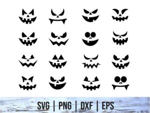 SCARY HALLOWEEN PUMPKIN FACES SVG BUNDLE