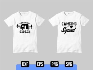 T-SHIRT CAMPING SVG Clip Art