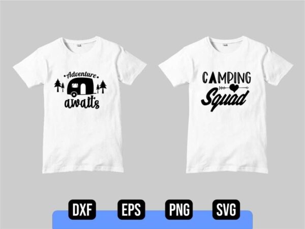 T-SHIRT CAMPING SVG Clip Art