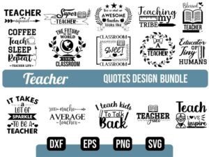 Teacher SVG Bundle Design Vector File