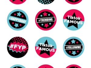 TikTok Cupcake Toppers Printable SVG Cut File Png