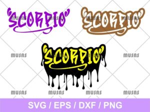 ZODIAC DRIP SCORPIO SVG CUT FILE