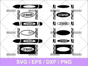 crayon svg bundle cricut file