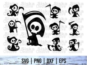 cute grim reaper svg silhouette