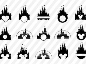 disney castle monogram svg cricut file