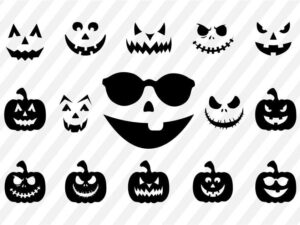 jack o lantern faces svg bundle cut file