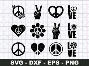 peace sign svg bundle cricut file