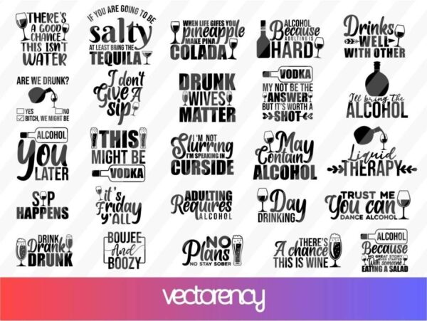 Alcohol SVG Bundle Cricut File Vector