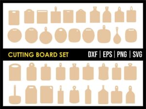 CUTTING BOARD SET SVG CUT FILE VECTOR