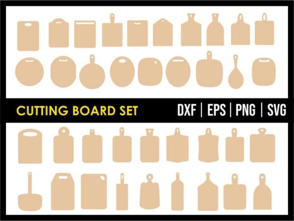 CUTTING BOARD SET SVG CUT FILE VECTOR