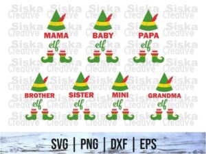 Elf Family SVG Cricut File Vector