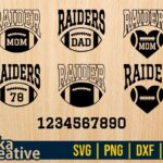 Family Mom Dad Raiders Football SVG Cricut File Vector