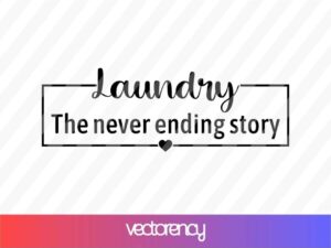 Laundry The Never Ending Story SVG Cut File PNG Transparent