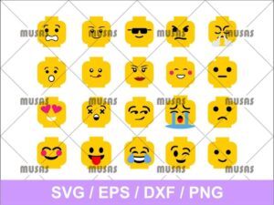 Lego Head Emoji SVG Cricut Files