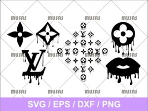 Louis Vuitton Drip logo Svg Cut File PNG Transparent