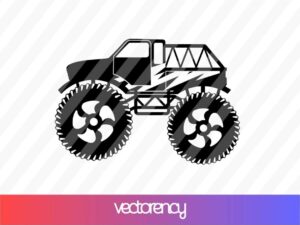 Monster truck silhouette svg cut file