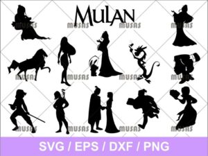 Mulan Silhouette SVG Bundle Cricut File Vector