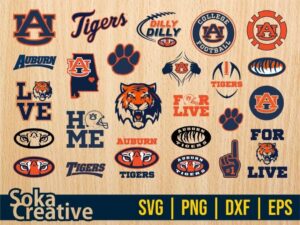 auburn tiger svg bundle cut file vector