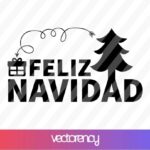 feliz navidad svg cricut file vector