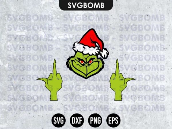 grinch middle finger svg cricut file