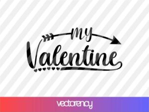 my valentine svg design cut file