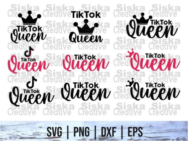 tiktok queen svg cricut file